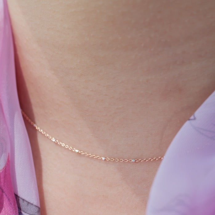Nugget Chain Necklace Rose Gold