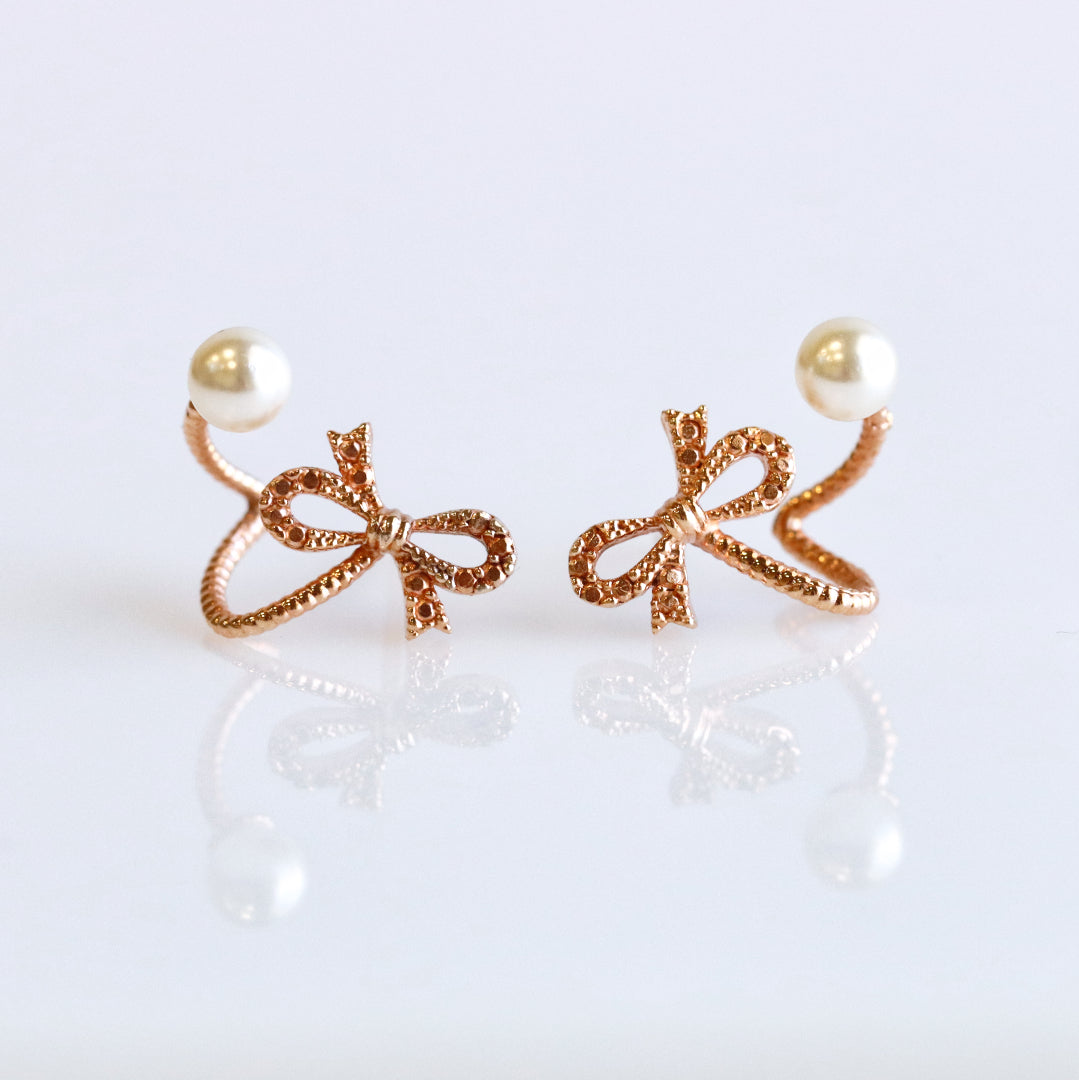 Bow Silver Ear Jacket