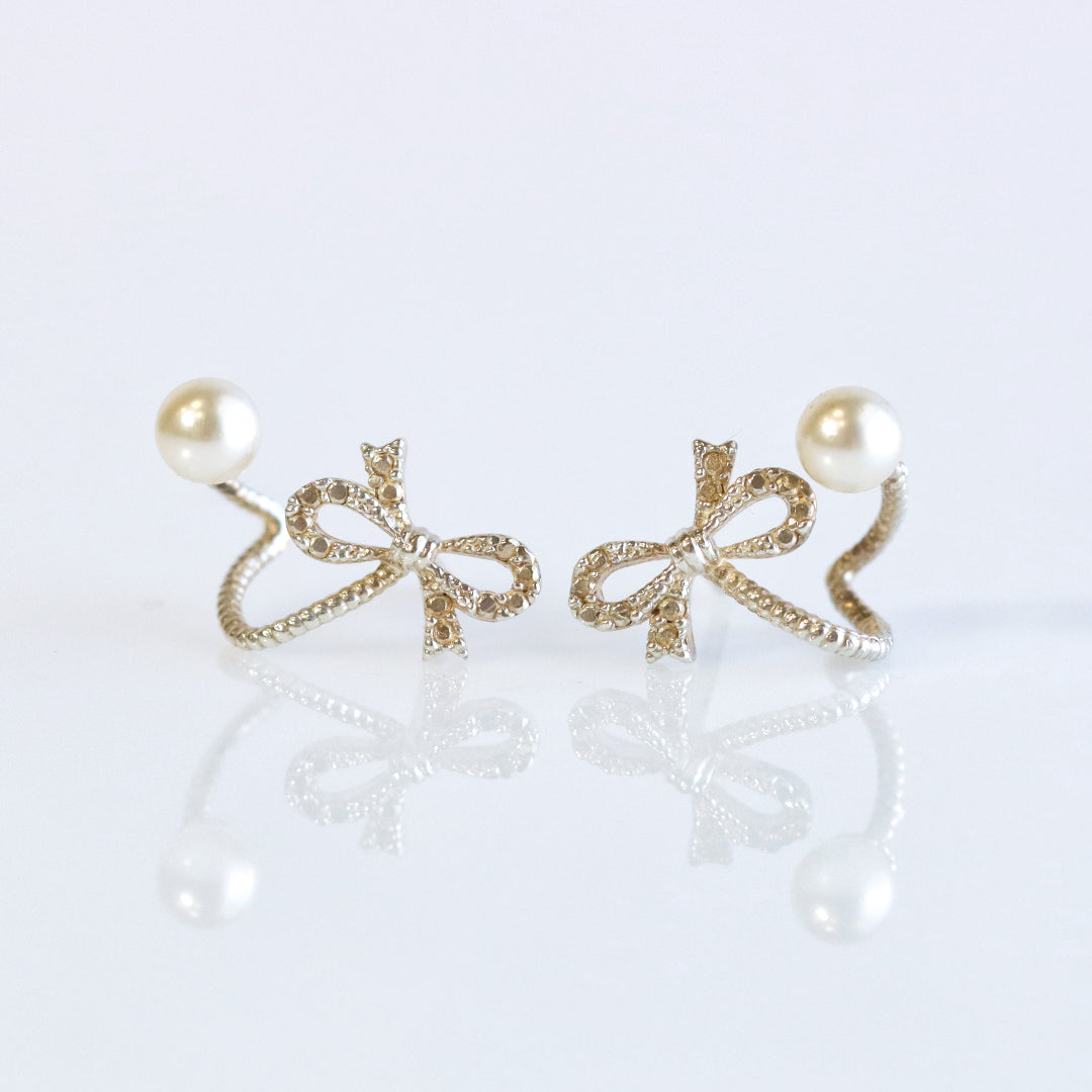 Bow Rose Gold Ear Jacket