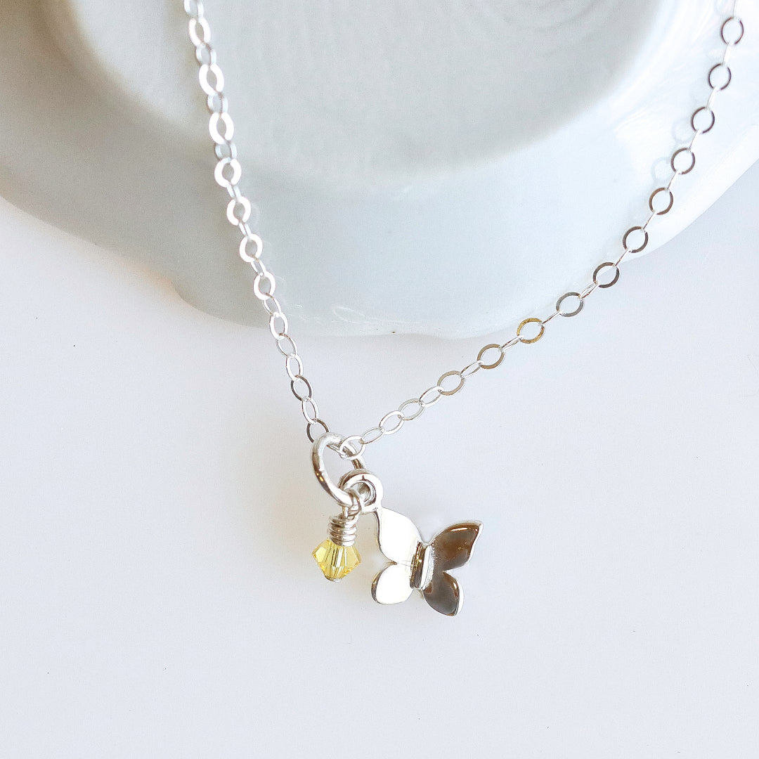 Butterfly Necklace Silver