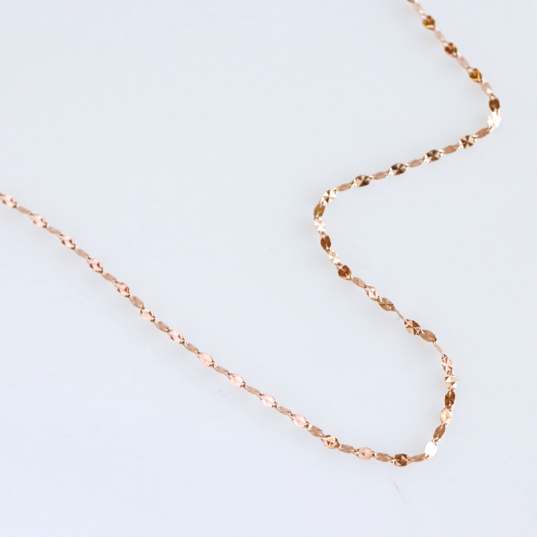 Confetti Chain 14k Rose Necklace