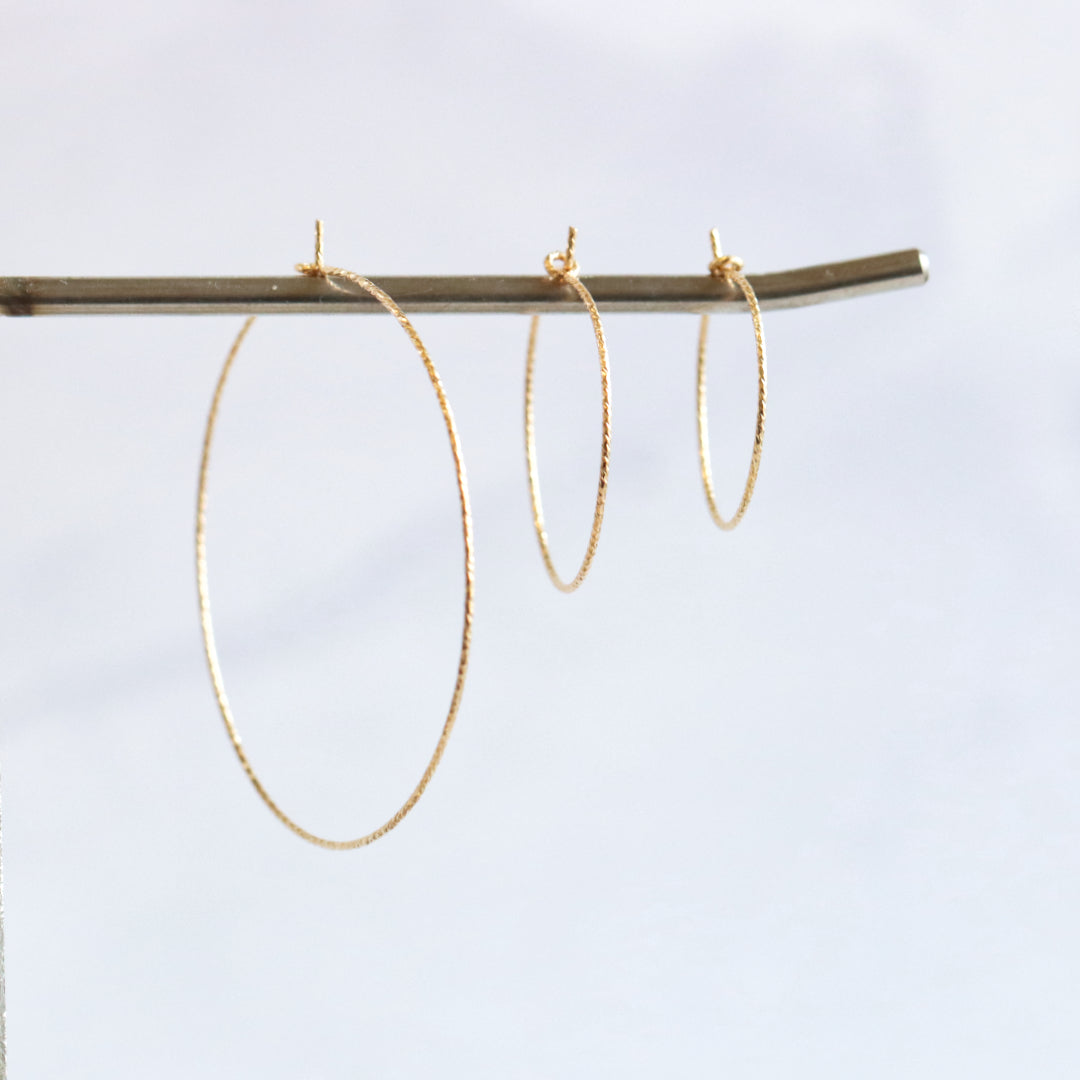 Diamond Cut Gold Hoops