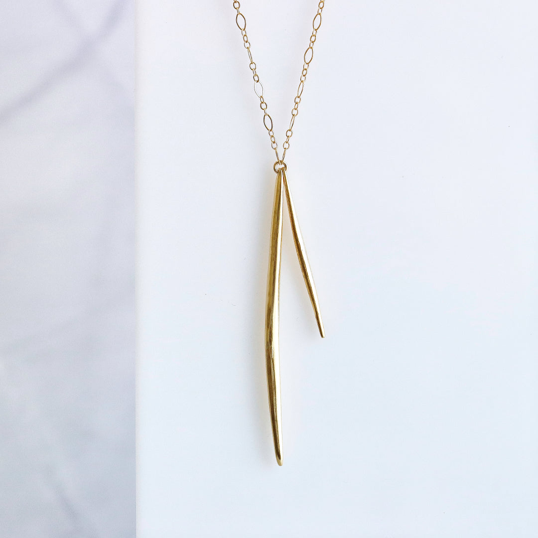 Double Thorn Necklace Rose Gold