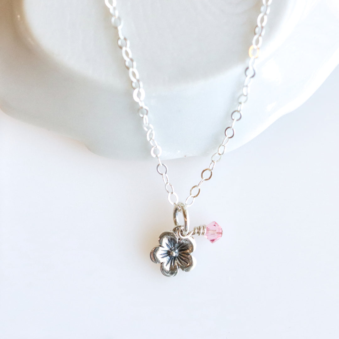 Flower Necklace Silver