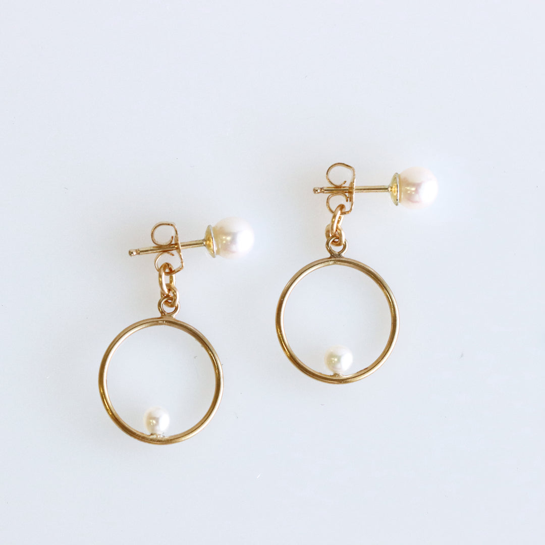 Front Back Cream Pearl Stud