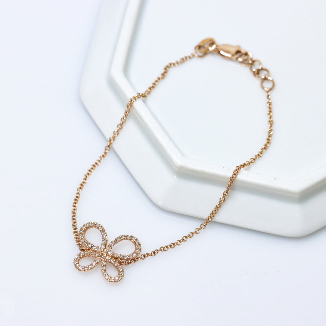 Pave Diamond Butterfly Bracelet