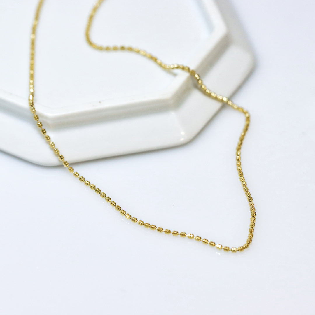 Beaded 14k Gold Chain