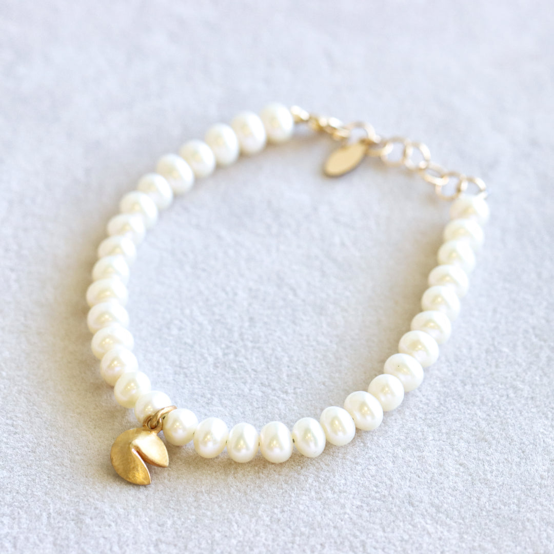 Pearl Fortune Cookie SilverBracelet
