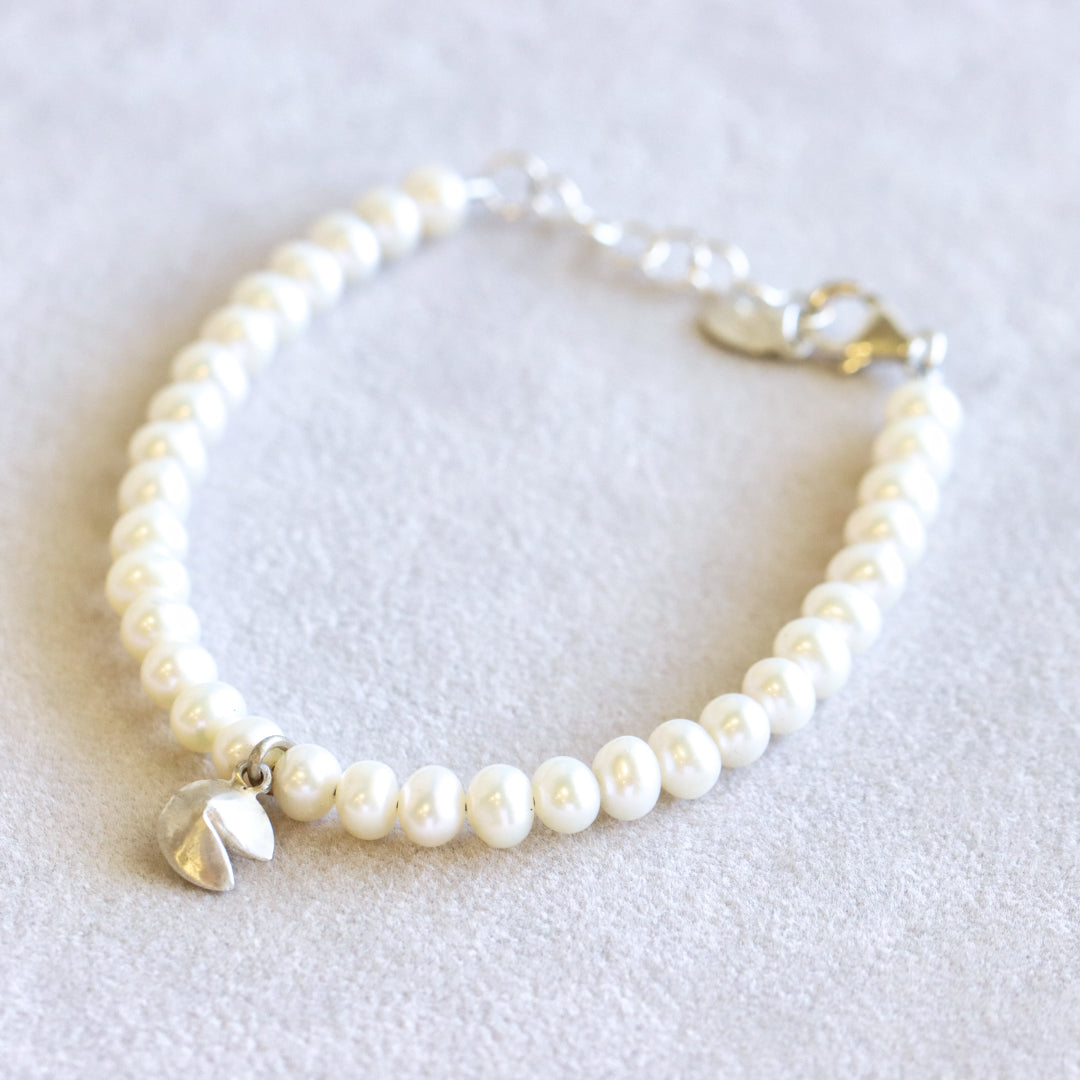 Pearl Fortune Cookie Gold Bracelet