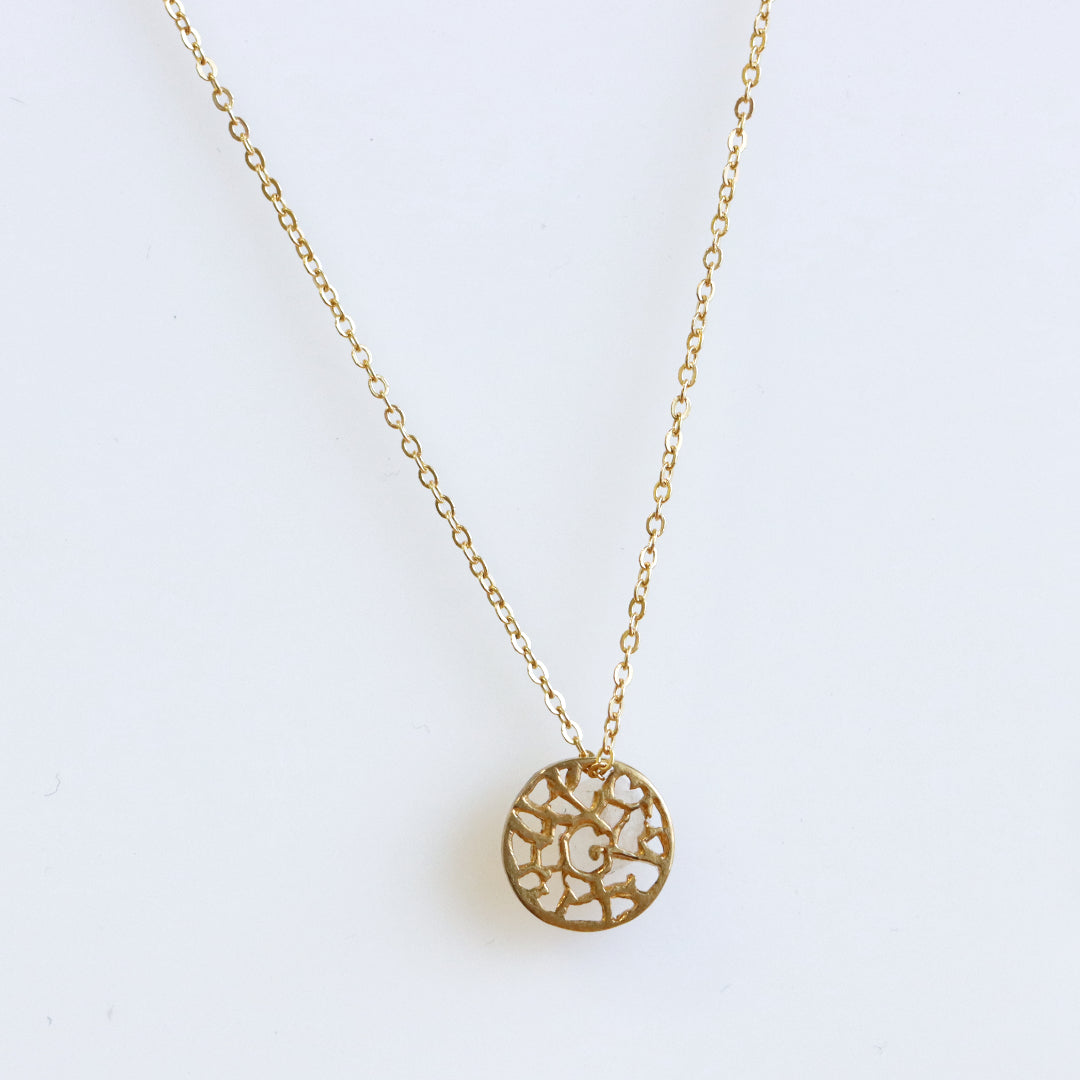 Filigree Disc Rose Gold Necklace