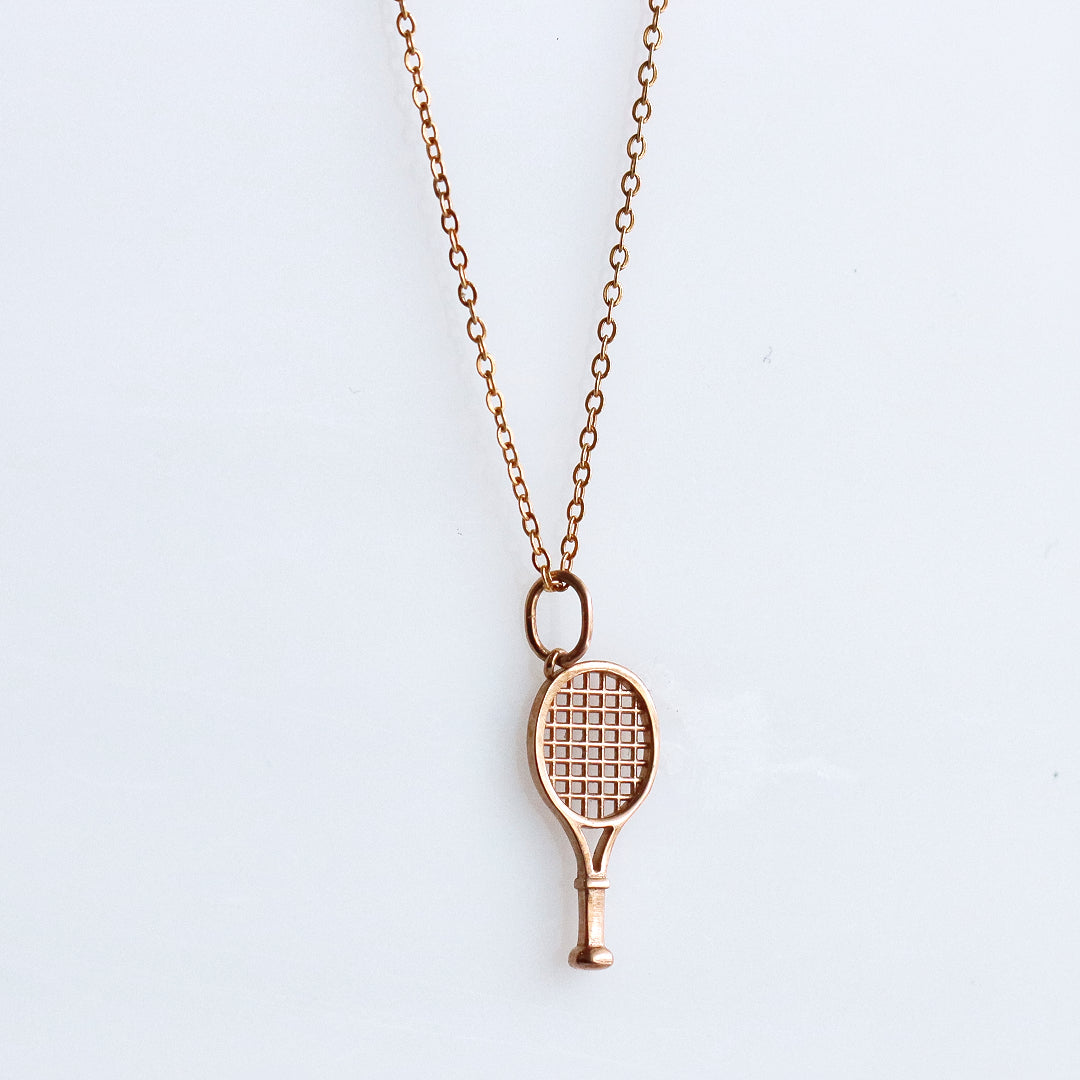 Tennis Racket Necklace Silver