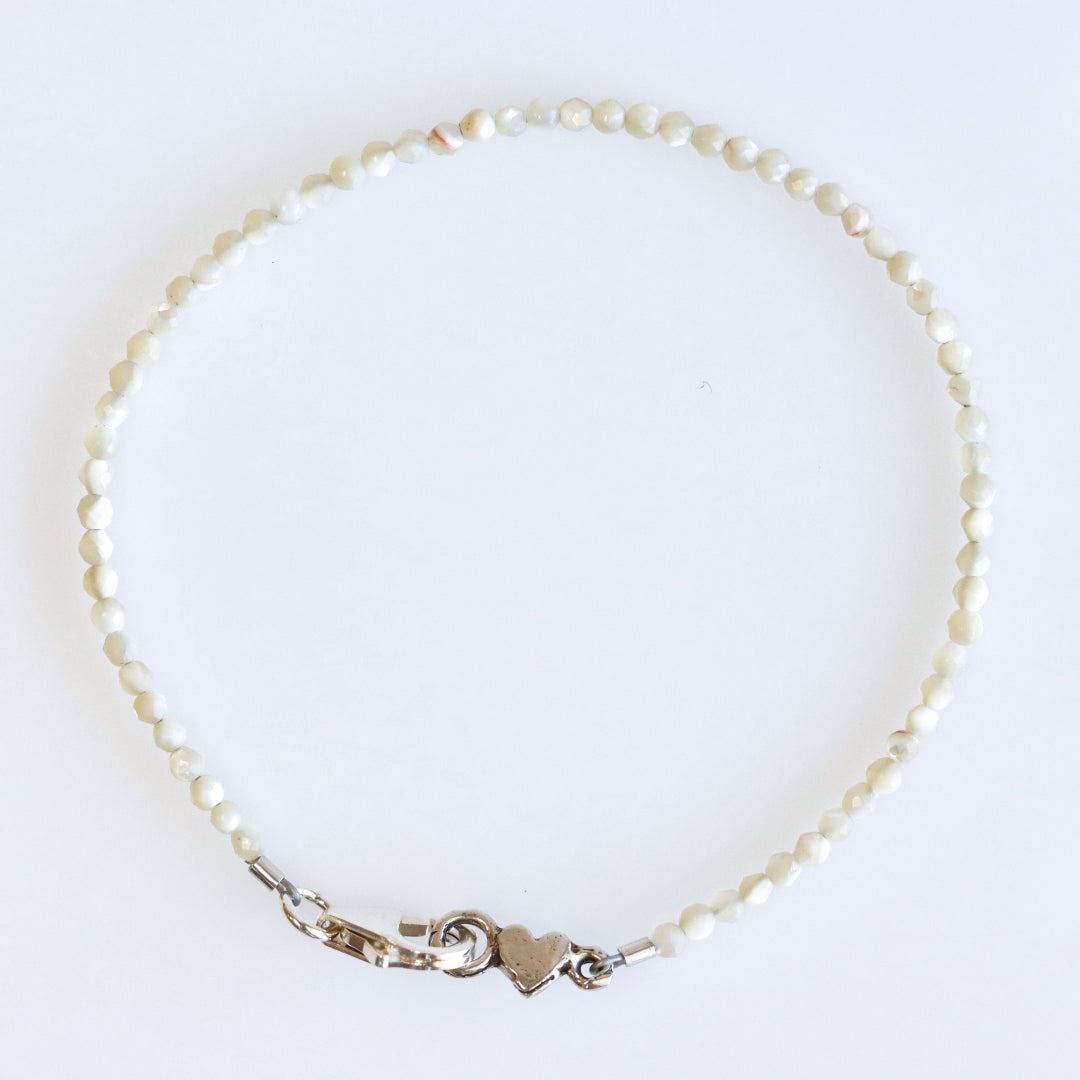 Pearl Heart Bracelet Silver