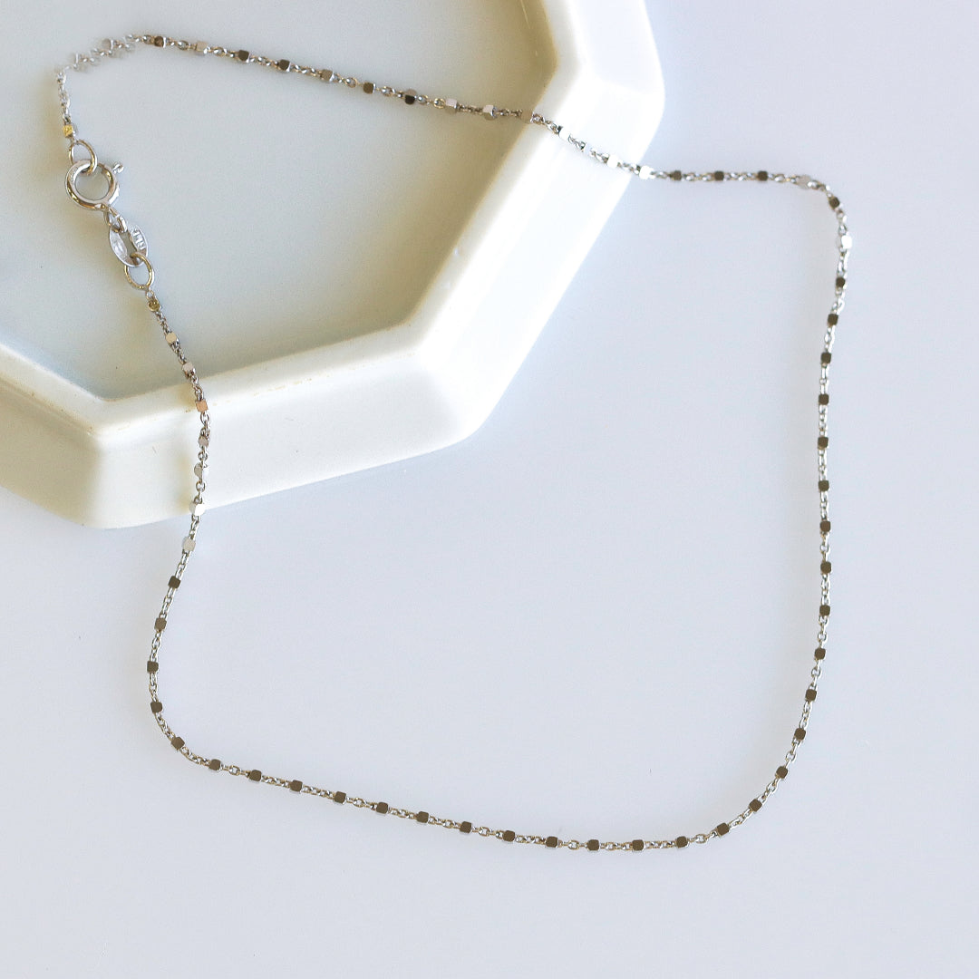 Nugget White Gold Anklet