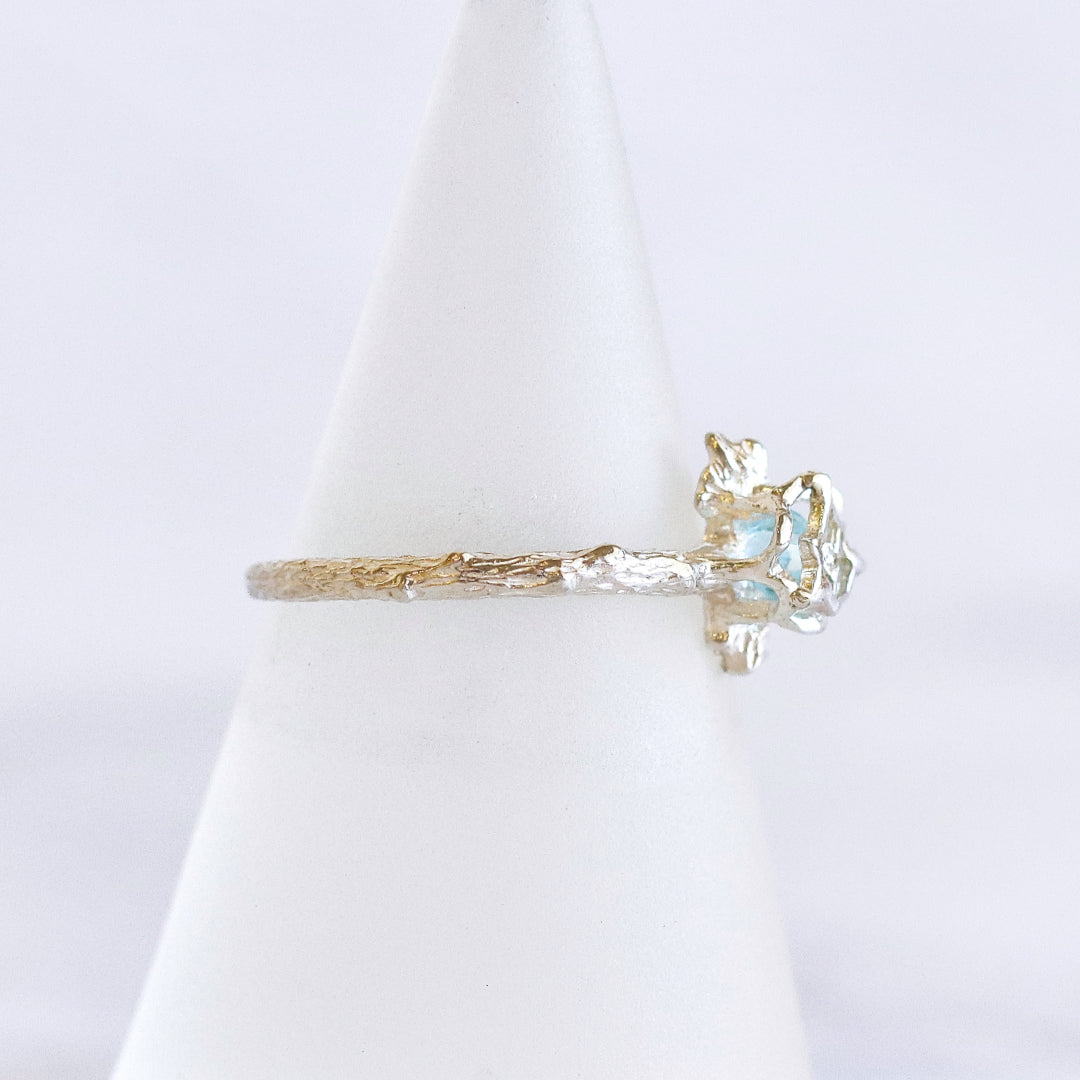 Blue Topaz Rose Ring