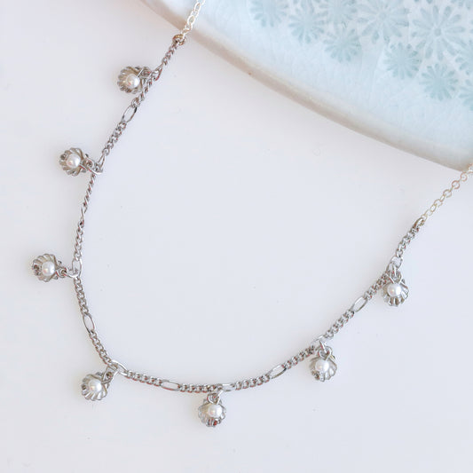 Shell Charm Necklace Silver