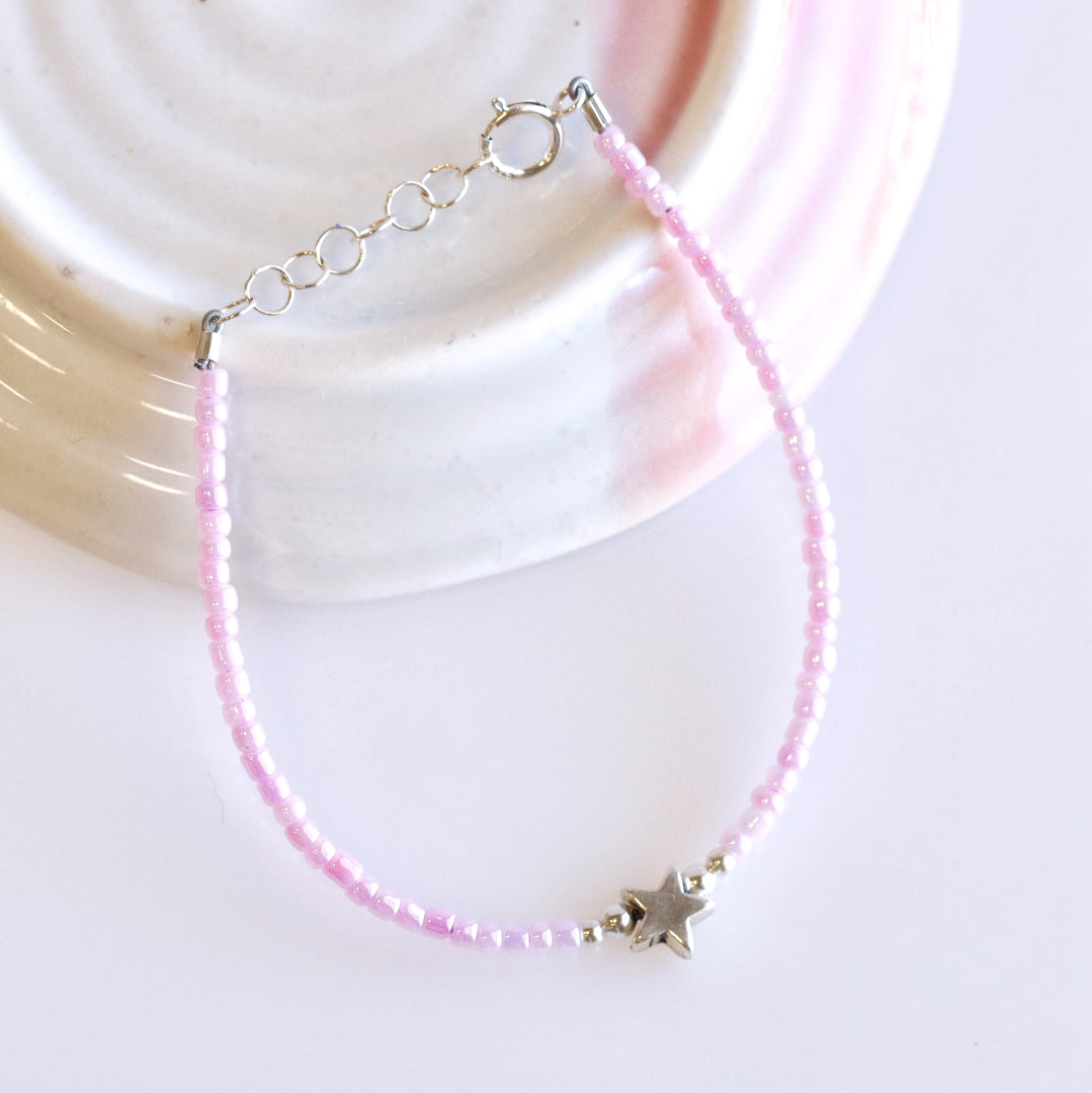 Star Bead Bracelet Silver