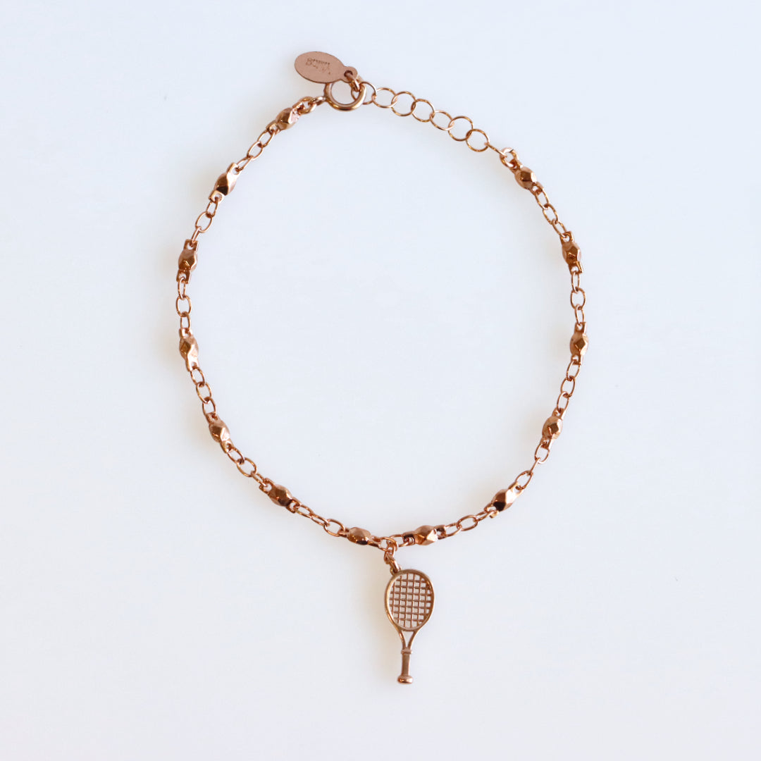 Tennis Charm Bracelet Silver