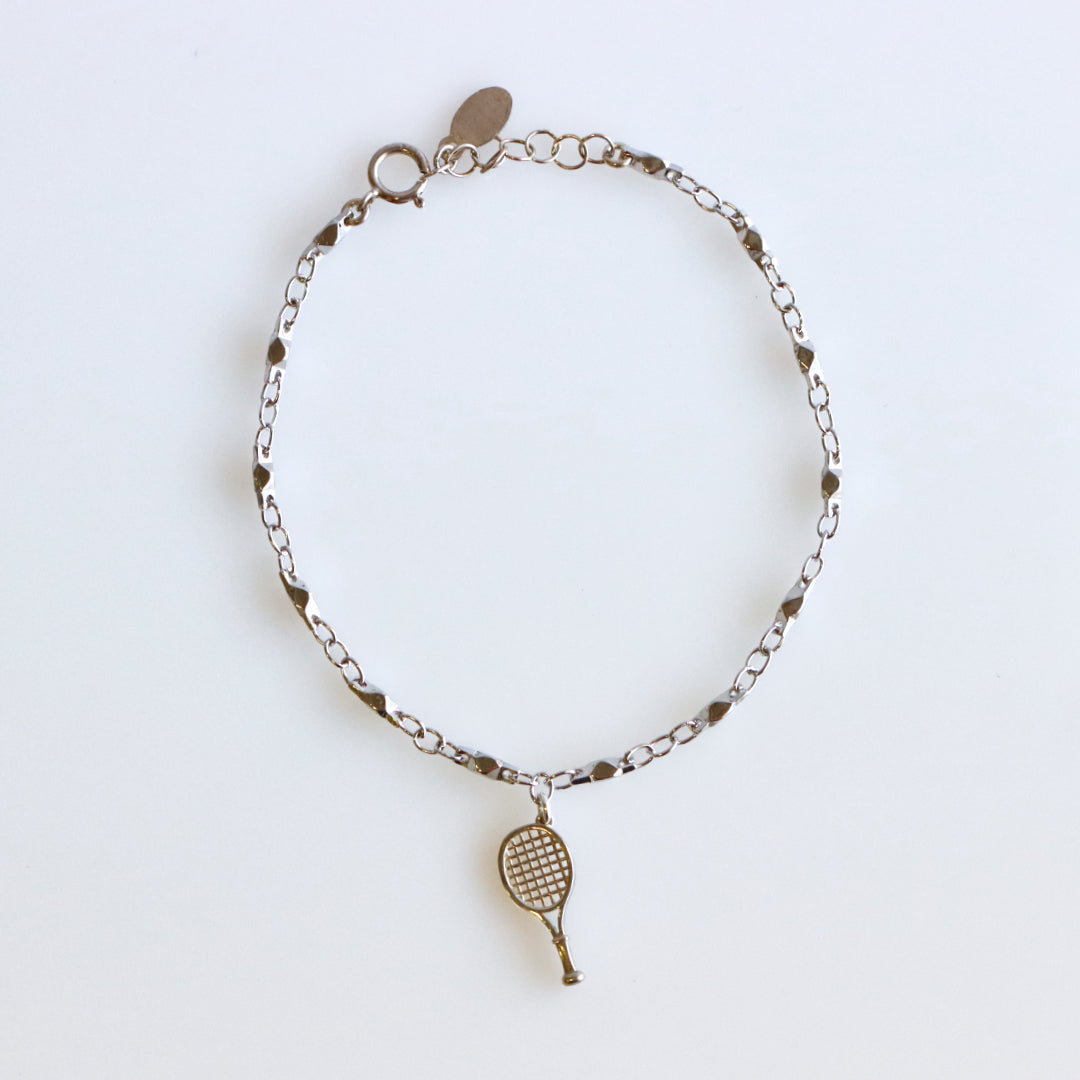 Tennis Charm Bracelet Rose Gold