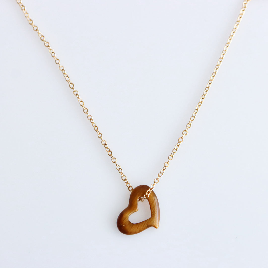 Tigers Eye Heart Necklace