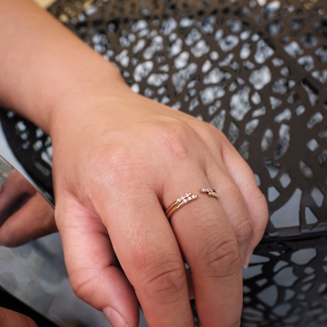 Open Gold Diamond Ring