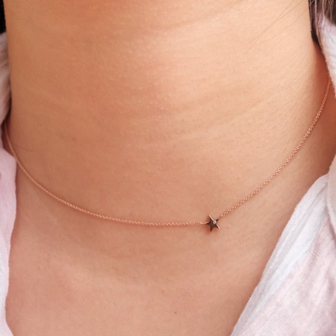 Star Diamond Rose Gold Necklace