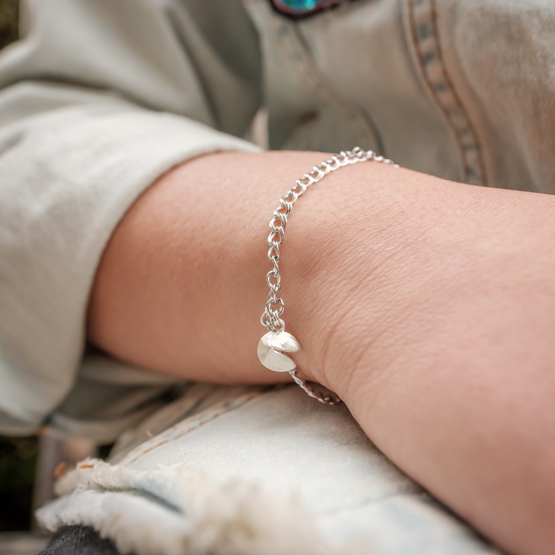 Fortune Cookie Silver Bracelet