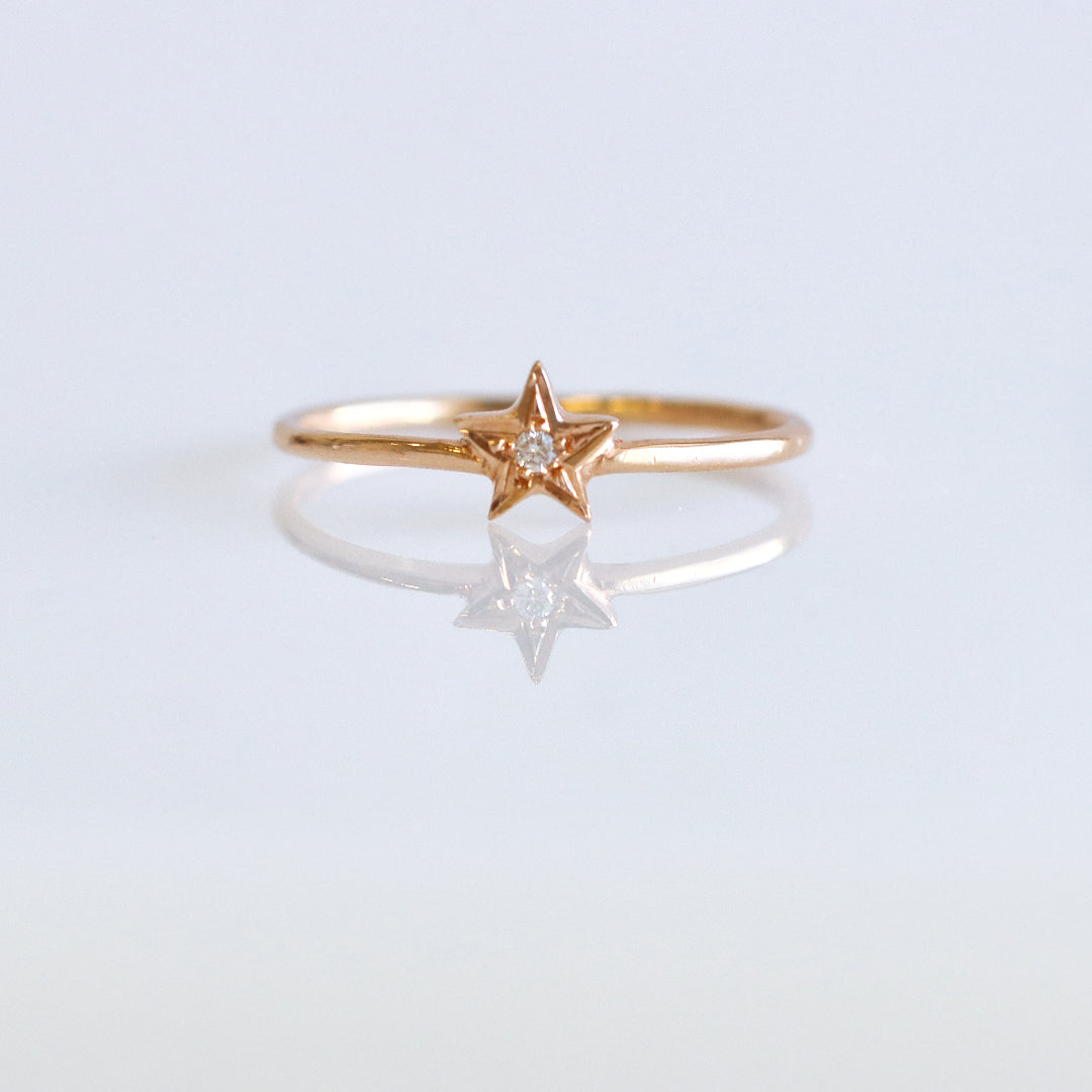 Star Diamond Ring Rose Gold