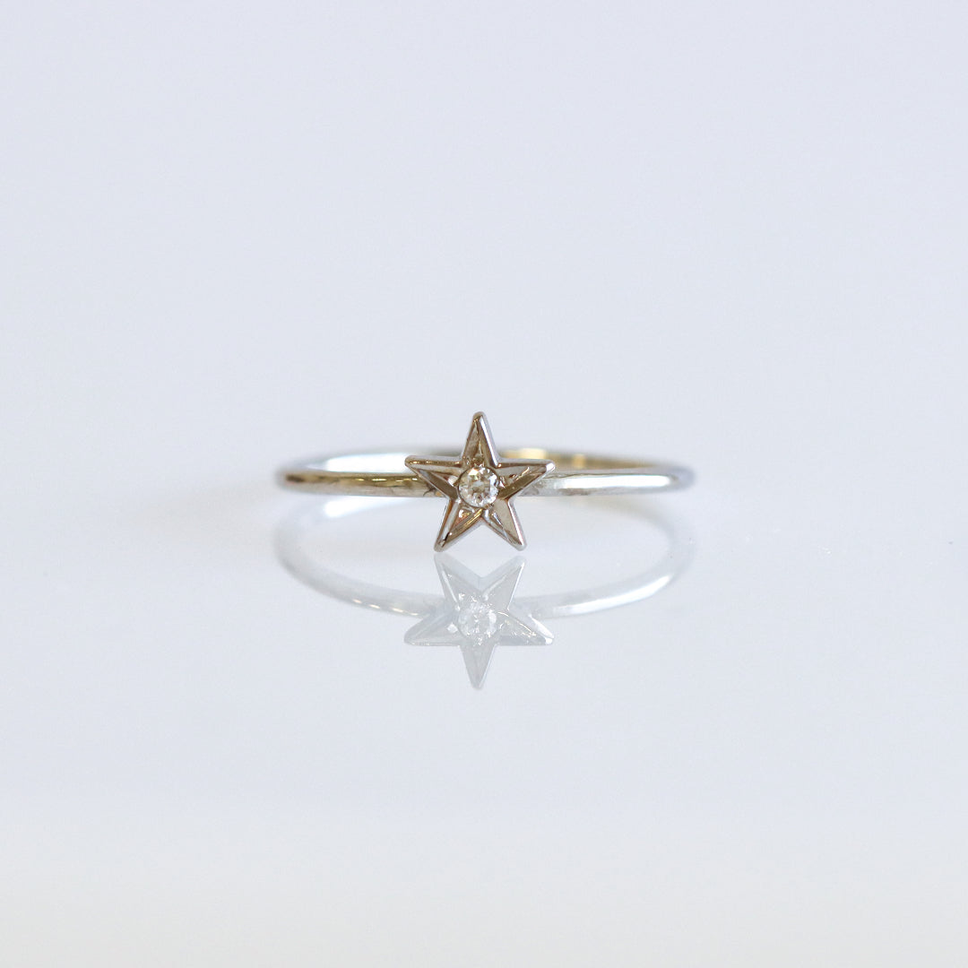 Star Diamond Ring White Gold