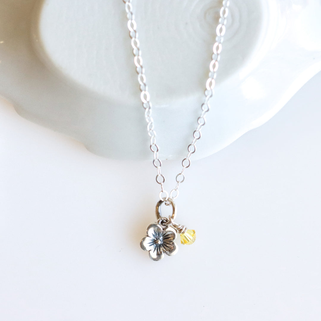 Flower Necklace Silver