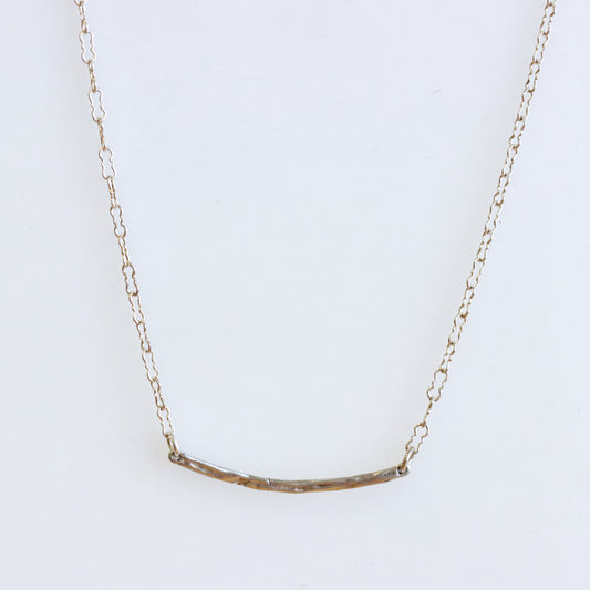 Hammered Bar Silver Necklace