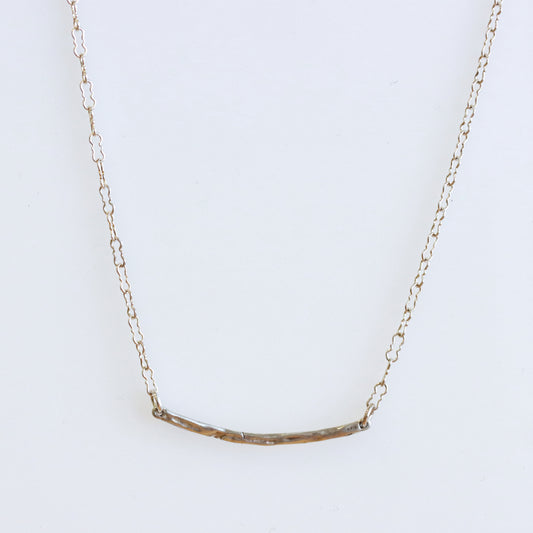 Hammered Bar Silver Necklace