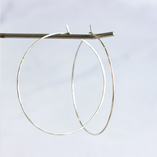 Hammered Hoops Silver