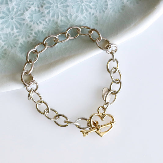 Heart Toggle Chain Bracelet