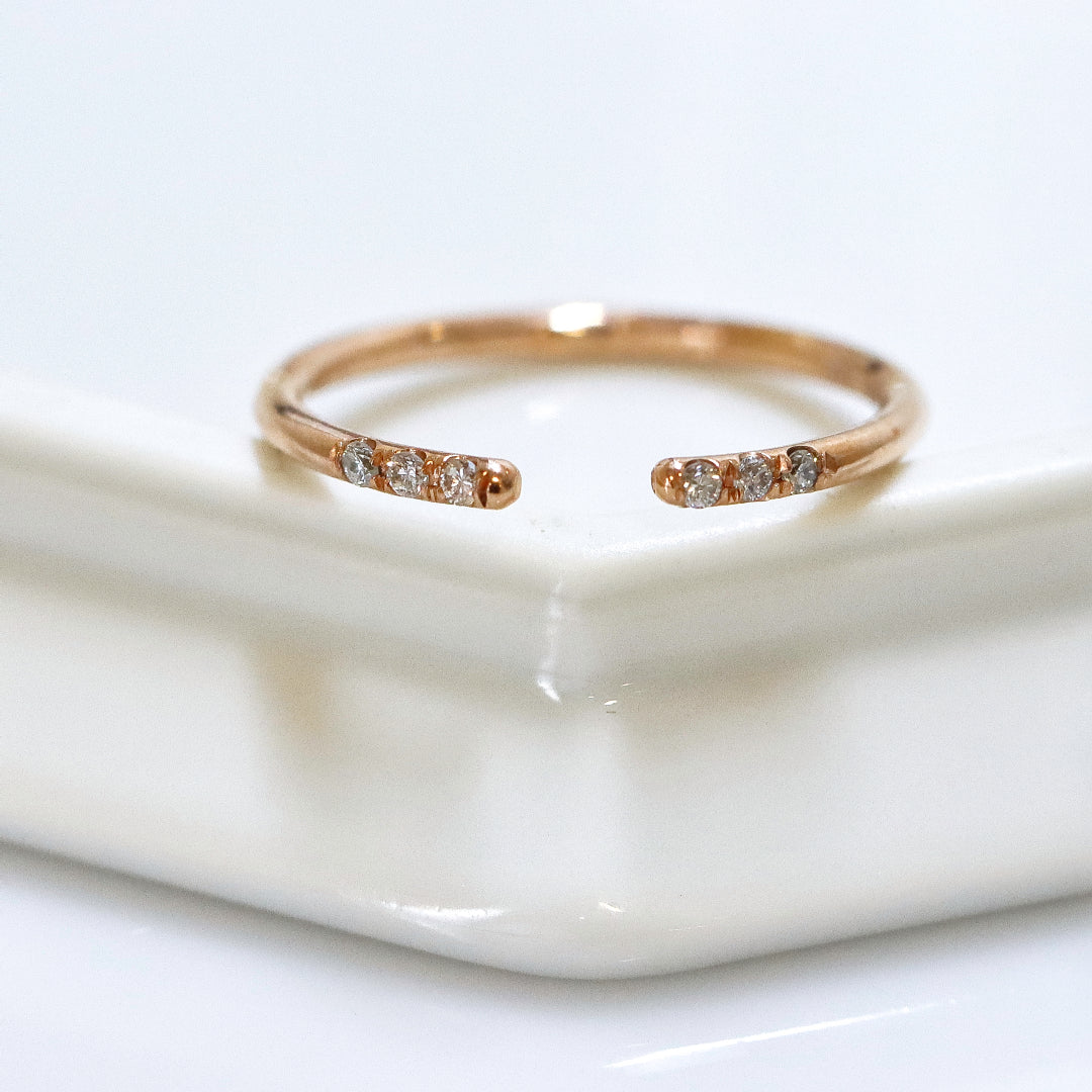 Open Rose Gold Diamond Ring
