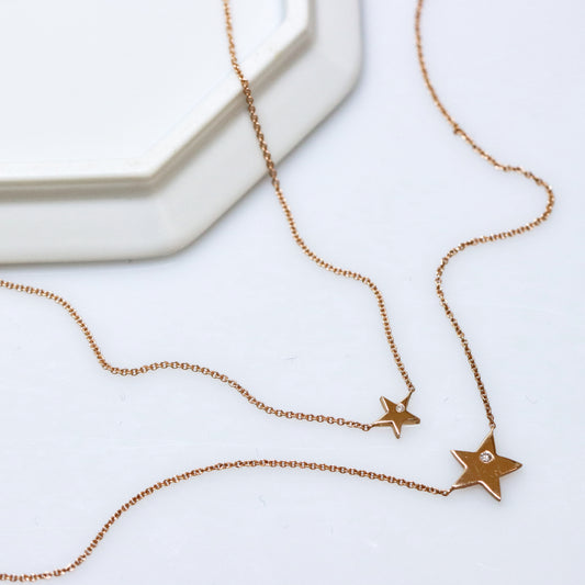 Star Diamond Rose Gold Necklace