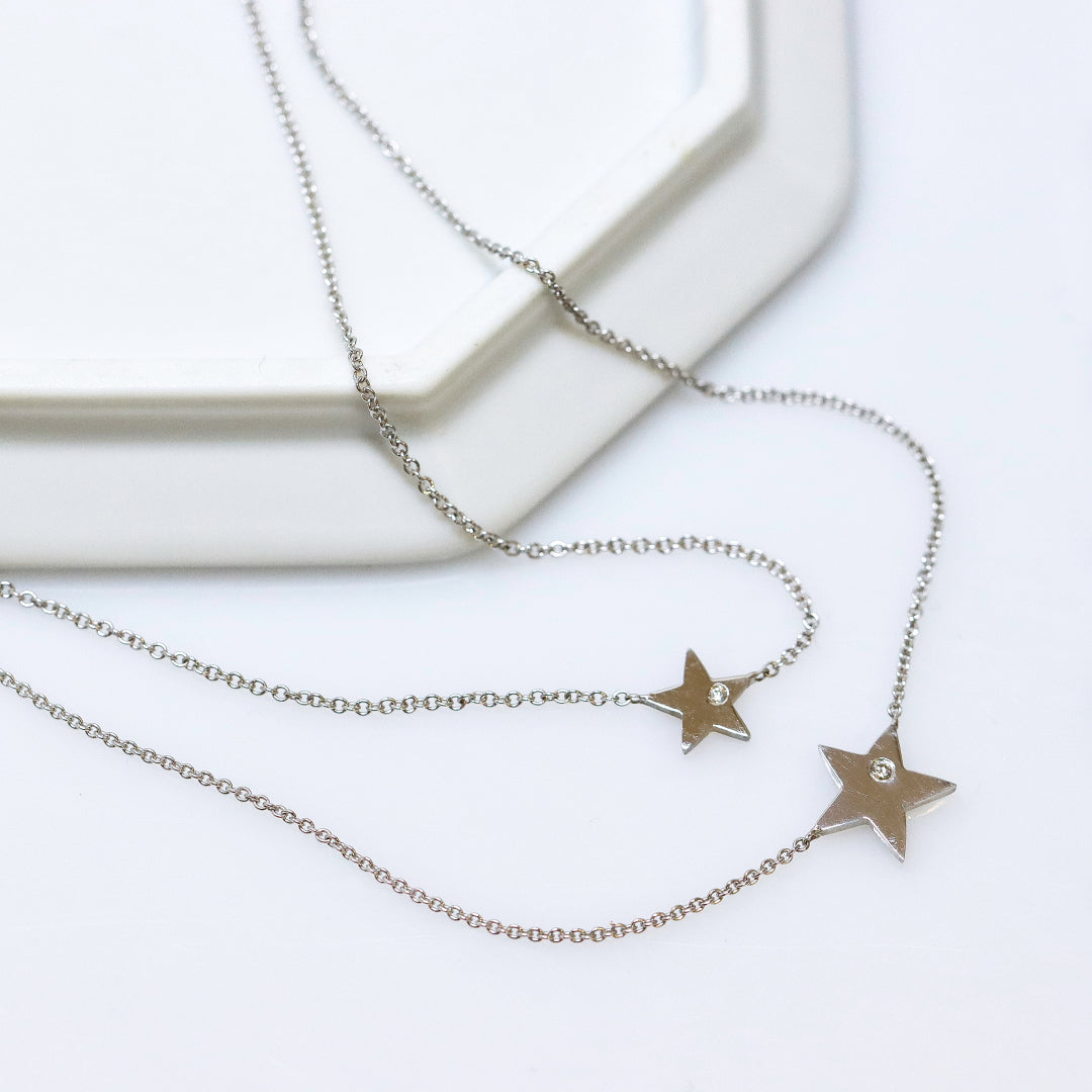Star Diamond White Gold Necklace