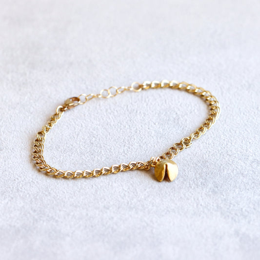 Fortune Cookie Gold Bracelet