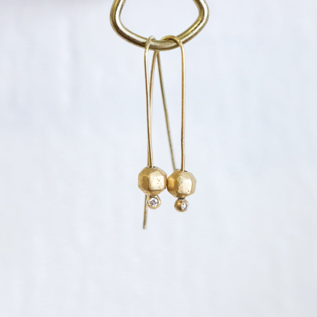 Faceted Gold Ear Pin