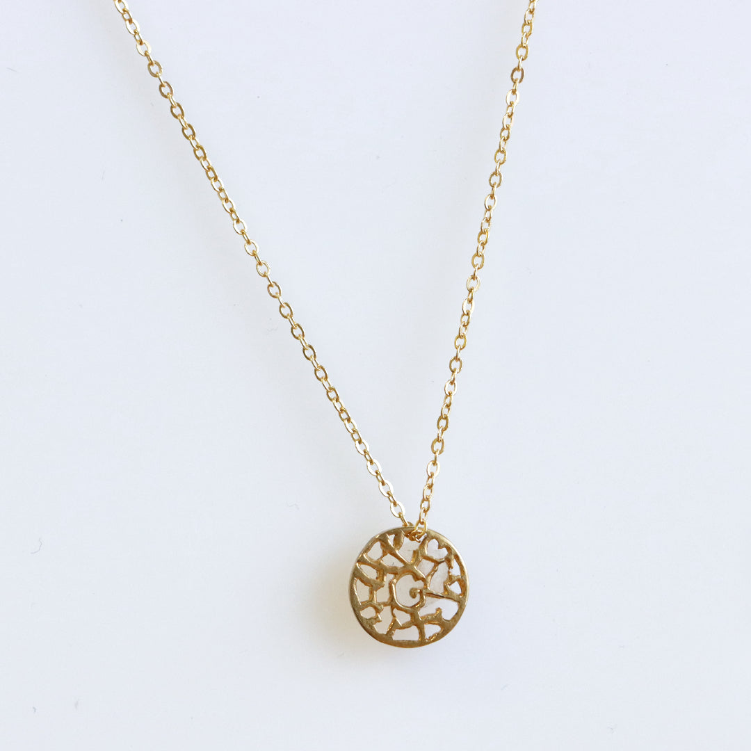Filigree Disc Silver Necklace
