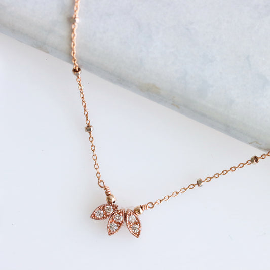 Lotus Necklace Rose Gold