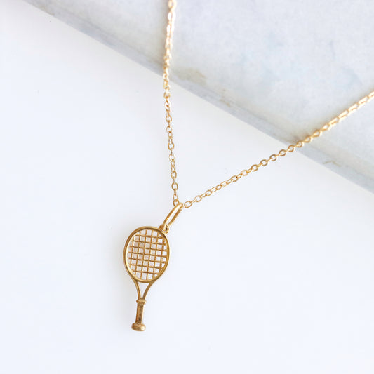 Tennis Racket Gold Necklace