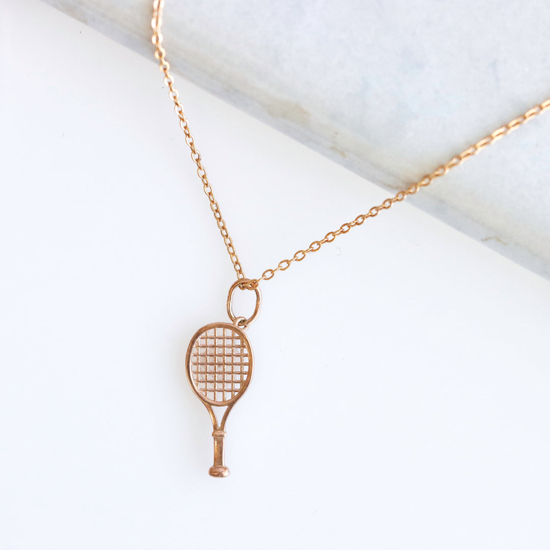 Tennis Racket Rose Gold Necklace