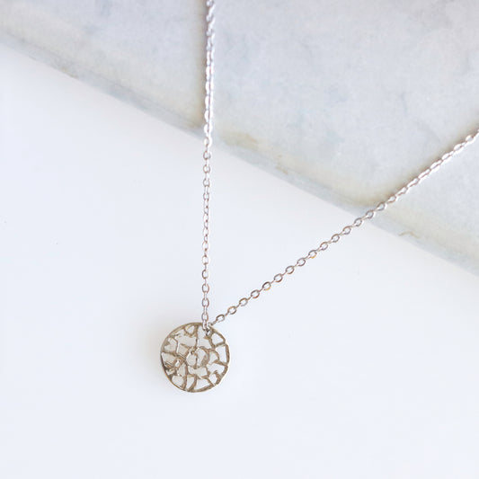 Filigree Disc Silver Necklace