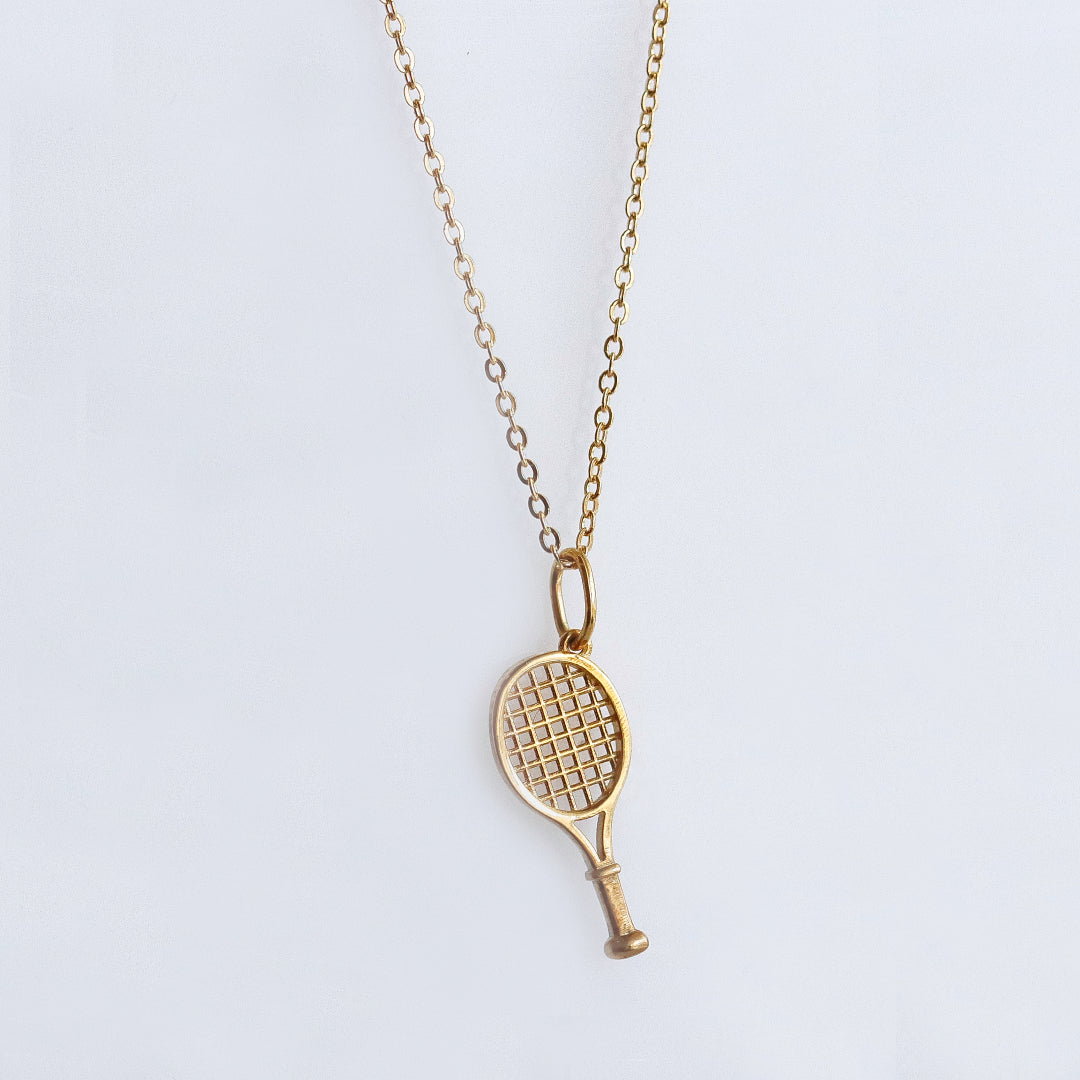 Tennis Racket Necklace Silver