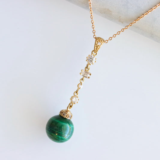 Malachite Romance Gold Necklace