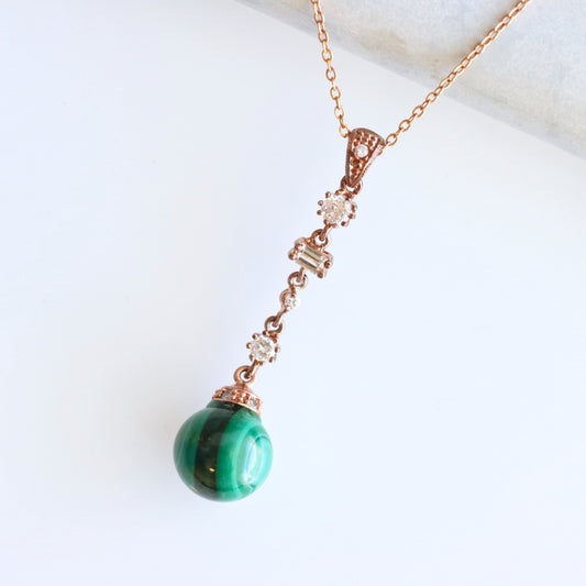 Malachite Romance Rose Gold Necklace