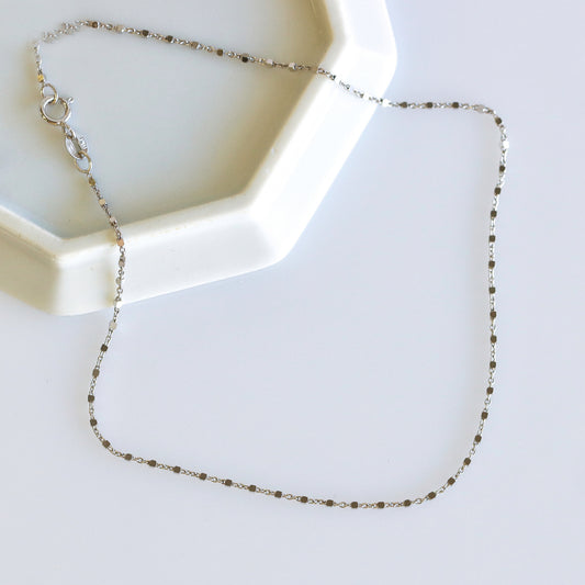 Nugget White Gold Anklet