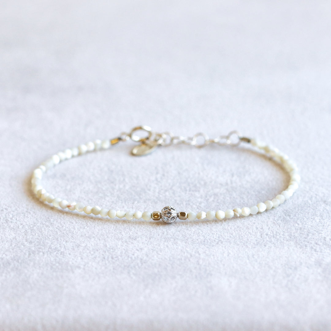 Lace Pearl Bracelet Silver