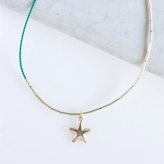 Friendship Star Necklace Green