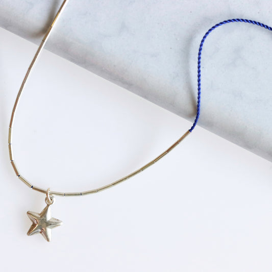 Friendship Star Necklace Navy